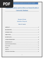 Skipping Breakfast and Its Effect On Mental Health of University Students