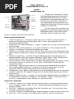 Dapdap High School Computer System Servicing - 10 Lesson 2 Computer System Unit