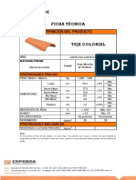 Ficha Técnica Teja Colonial