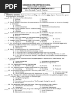 First Parallel Test in Oral Communication 11: Godwino Integrated School