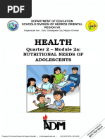 Health: Quarter 2 - Module 2a: Nutritional Needs of Adolescents