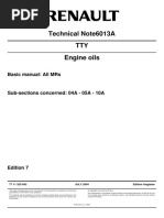 Technical Note6013A Tty Engine Oils: Basic Manual: All Mrs