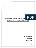 Managing People and Organizations.: Assignment - Learning Outcome 01