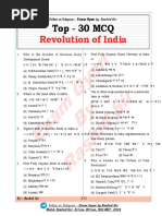 Top 30 MCQ Revolution of India