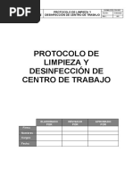 INSTRUCTIVO DE LIMPIEZA Y DESINFECCIÓN D