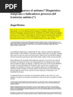 Cómo Aparece El Autismo - Diagnóstico Temprano e Indicadores Precoces Del Trastorno Autista