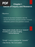 Nature of Inquiry and Research: Objectives