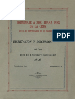 Homenaje A Sor Juana Ines de La Cruz: F Disertacion Y Discursos