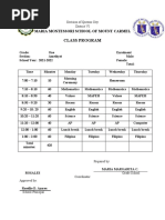 Class Program: Maria Montessori School of Mount Carmel