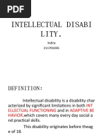 Intellectual Disabi Lity.: Indira 211701035