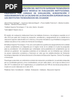 PROCESO DE ACREDITACIÓN DEL INSTITUTO SUPERIOR TECNOLÓGICO 17 DE JULIO APLICANDO MODELO DE EVALUACIÓN INSTITUCIONAL PROPUESTO POR CONSEJO DE EVALUACIÓN, ACREDITACIÓN Y ASEGURAMIENTO DE LA CALIDAD DE LA EDUCACIÓN SUPERIOR HACIA LOS INSTITUTOS TECNOLÓGICOS DEL ECUADOR