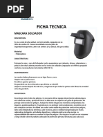 FICHA TECNICA Careta Soldador