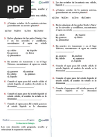 Evaluación Biología ESTADOS DE LA MATERIA Y CMBIOS DE ESTADO