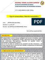 13.1 Sesión #13 Tipos de Metamorfismo. Minerales Metamórficos