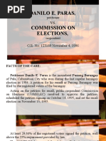 Danilo E. Paras, Commission On Elections,: G.R. No. 123169 November 4, 1996