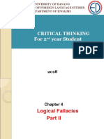 Critical Thinking For 2 Year Student: University of Danang University of Foreign Language Studies Department of English