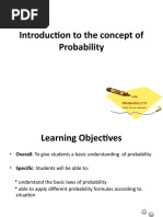 Introduction To The Concept of Probability