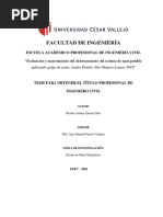 "Evaluación y Mejoramiento Del Abastecimiento Del Sistema de Agua Potable