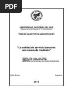 La Calidad de Servicio Bancario, Una Escala de Medición