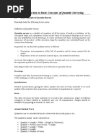 Introduction To Basic Concept of Quantity Surveying