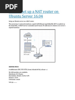 How To Set Up A NAT Router On Ubuntu Server 16