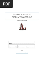 Atomic Structure Past Paper Questions