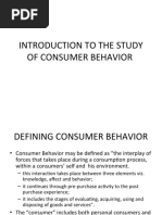 Introduction To The Study of Consumer Behavior