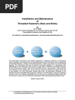 Installation and Maintenance of Threaded Fasteners Nuts and Bolts