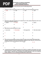 Department of Chemical Engineering Mock Board Examination Chemical Engineerng Principles