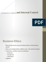 Ethics, Fraud, and Internal Control