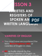 Varieties and Registers of Spoken and Written Language