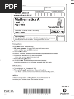 June 2018 (R) QP - Paper 1F Edexcel Maths (A) IGCSE