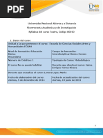 Syllabus Del Curso Teatro