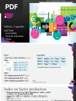 Indicex, Logarithm, Sets