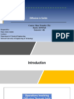 Diffusion in Solids: Course: Mass Transfer (TH) Batch: 2019/fall Semester: 4th