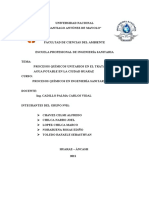 Procesos Químicos Unitarios en El Tratamiento de Agua Potable en La Ciudad Huaraz GRUPO N°1