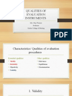 Qualities of An Evaluation Tool