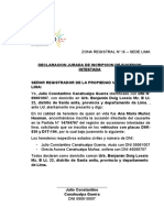 Declaracion Jurada de Inscripcion de Sucesion Intestada