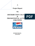 Distribution Channel & Promotional Activity For Pepsi: A Project Report On