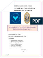 MONOGRAFÍA CIVIL-GRUPO 5 Transaccion Como Fin de Una Obligacion