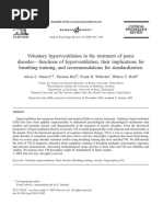 Voluntary Hyperventilation in The Treatment of Panic Disorder-Functions of Hyperventilation, Their Implications For Breathing Training, and Recommendations For Standardization