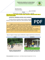 Aula 005 - 5º Ed. Fis. - Esportes Diferença Entre Jogo e Esporte