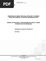 Manual de Procesos y Procedimientos para El Cierre de Proyectos de Inversión MEHG