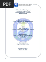 Experiment #4 Title: Testing of Reinforcing Steel Bars