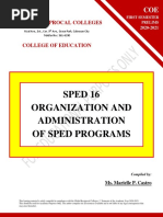 Sped 16 Organization and Administration of Sped Programs: Global Reciprocal Colleges