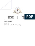 Course: MIS401 Section: 01 Submitted To: Dr. Md. Rakibul Hoque