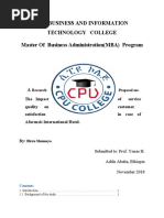 Cpu Business and Information Technology College Master of Business Administration (MBA) Program