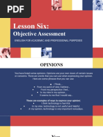 Lesson Six:: Objective Assessment