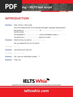 Speaking - IELTS Test Script: Examiner