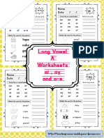 Long Vowel A Worksheets Ai, Ay and A-E